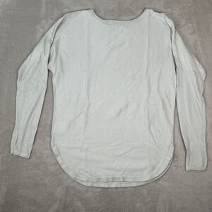 Lululemon Take it All In Cotton Sweater Light Green Teal Size 8 Stain